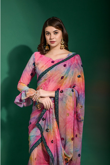 Malti Seq Prizam Georgette Party Wear Sarees Catalog